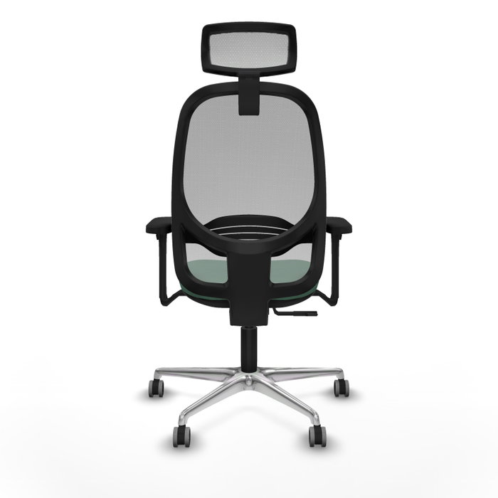 PIQUERAS Y CRESPO Silla de oficina Cilanco con mecanismo Sincro, Verde esmeralda y Gris