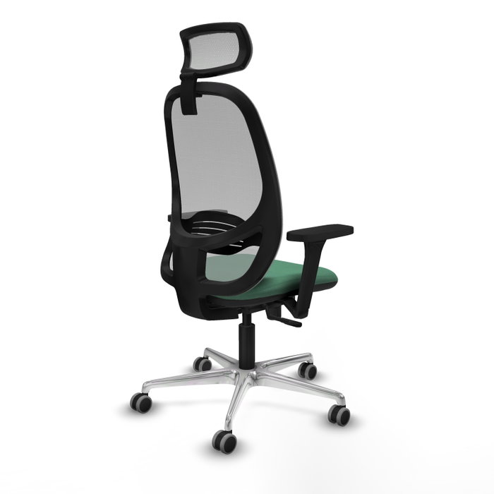 PIQUERAS Y CRESPO Silla de oficina Cilanco con mecanismo Sincro, Verde esmeralda y Gris