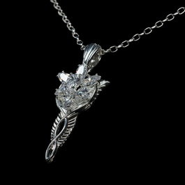 Weta Workshop Colgante & Collar de Arwen Evenstar Réplica 1/1 en Plata de ley