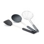 Joseph Joseph Nest Fusion Set de Utensilios para Wok de 3 piezas, Negro/Plata