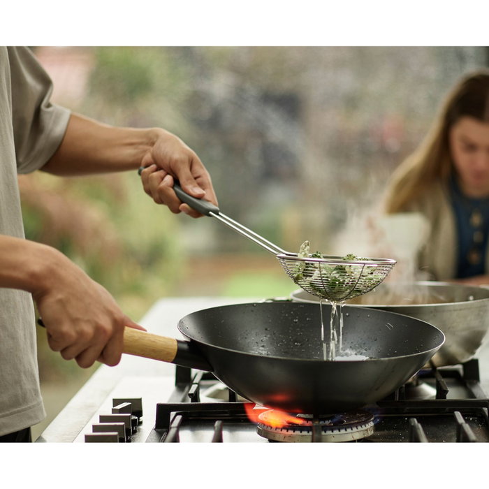 Joseph Joseph Nest Fusion Set de Utensilios para Wok de 3 piezas, Negro/Plata