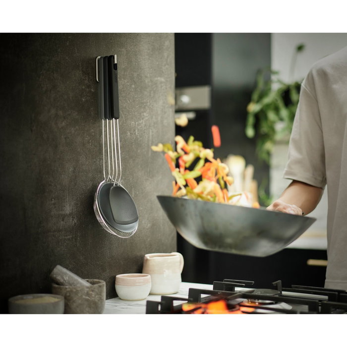 Joseph Joseph Nest Fusion Set de Utensilios para Wok de 3 piezas, Negro/Plata
