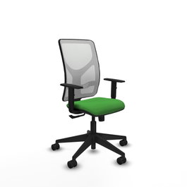 PIQUERAS Y CRESPO Silla de oficina Motilla con Mecanismo Sincro Verde y Blanco