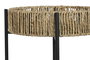 DKD Home Decor Set de 2 Mesitas Auxiliares de Metal y Fibra Negro y Natural