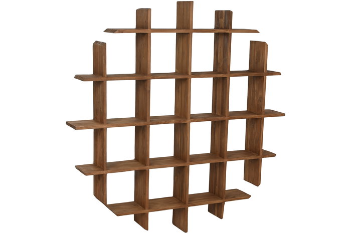 DKD Home Decor Estanteria Pared Teca 15 x 120 x 120 cm DKD Home Decor Estanteria Pared Teca 15 x 120 x 120 cm