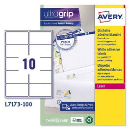 Avery Etiquetas Adhesivas Para Envíos 99,1x57 mm Inkjet-Láser 10 X 100H 100% Reciclado Blanco