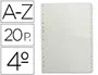 Multifin Separador Alfabético 3002 Plástico Cuarto Natural 20 Pestañas 155x215 mm