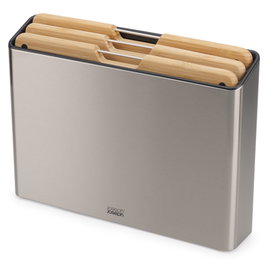 Joseph Joseph Folio Bamboo Set de 3 tablas de cortar con bloque de bambú y acero inoxidable