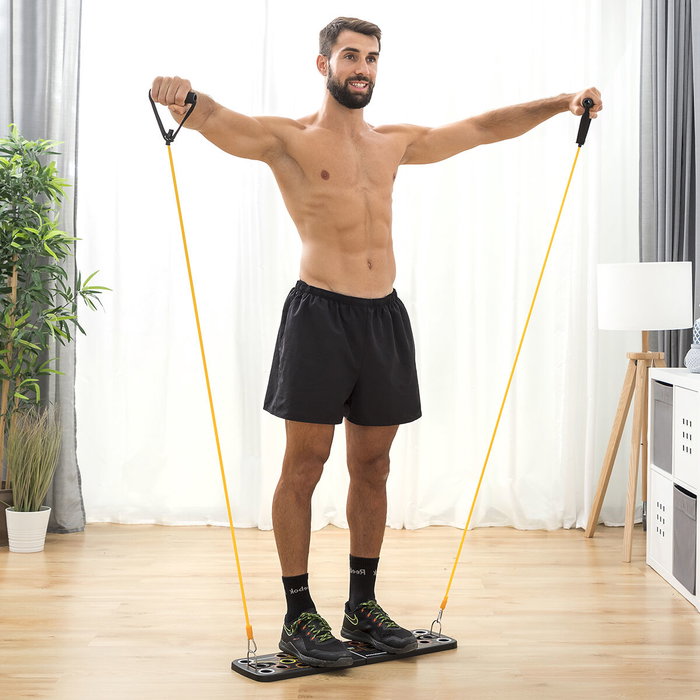 Pack Tabla de Flexiones Push-Up con Bandas de Resistencia y Chaleco Deportivo Sauna Hombre XL InnovaGoods