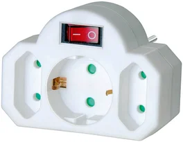 Brennenstuhl Adaptador de enchufe 1508100 con 2 tomas Euro y 1 toma con tierra