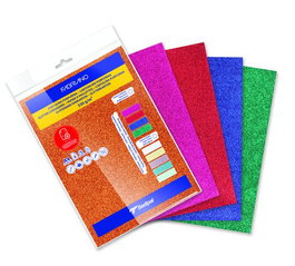 Cartulina Purpurina A4 Sadipal 330G Surtido Colores Intenso Paquete De 5 (Rojo, Azul, Verde, Cobre, Fucsia)