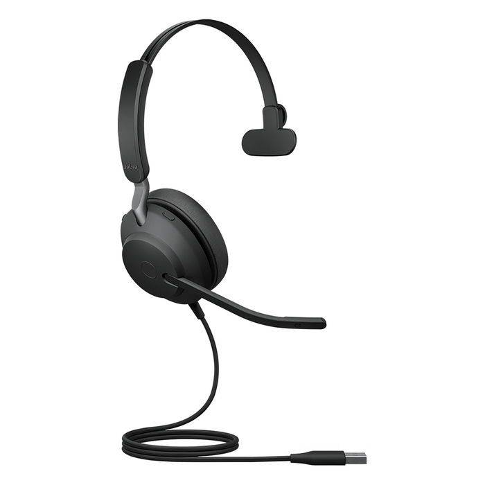 Jabra Evolve2 40 SE Mono Auriculares para Llamadas USB-A Negro, Diadema Supraaural, Optimizado UC, 75% Reciclado