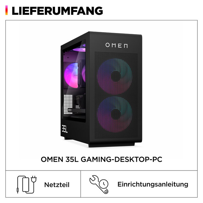 HP OMEN GT16-0083ng - Ordenador de Sobremesa Gaming, AMD Ryzen 7 8700F, 32GB RAM, 3TB SSD, NVIDIA GeForce RTX 5070 Ti, Windows 11 Home