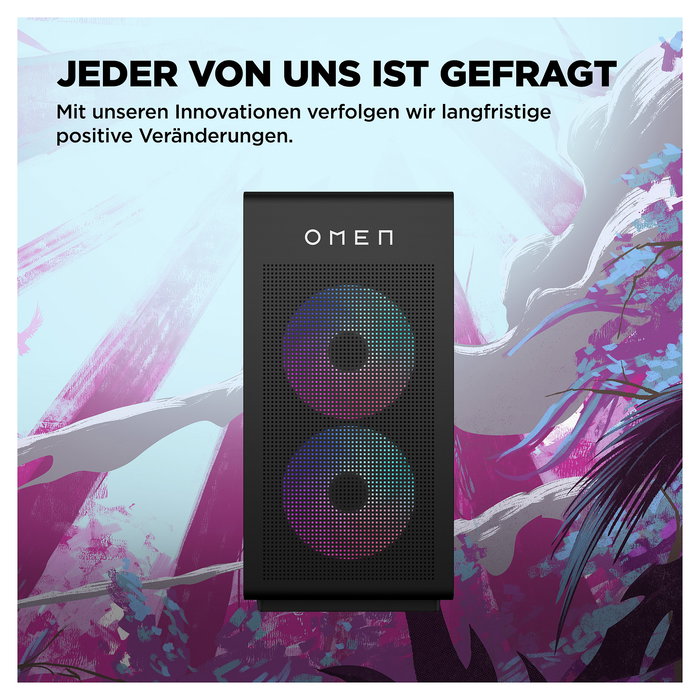 HP OMEN GT16-0083ng - Ordenador de Sobremesa Gaming, AMD Ryzen 7 8700F, 32GB RAM, 3TB SSD, NVIDIA GeForce RTX 5070 Ti, Windows 11 Home