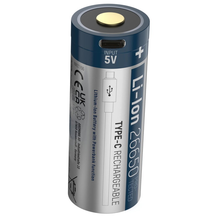 Ansmann Batería Li-Ion 26650 5100mAh 3,6V con toma USB Type-C