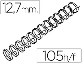 Gbc Espiral Wire 3:1 12,7 mm Negro Capacidad 105 Hojas Caja 100 Unidades