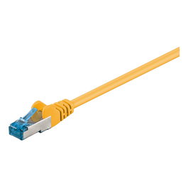 Goobay Patchkabel 93679 - Cable de Red Cat.6a S/FTP (PiMF) 1 m Doble Blindado RJ45 Amarillo, 500 MHz, 10GBase-T, PoE+