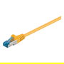 Goobay Patchkabel 93679 - Cable de Red Cat.6a S/FTP (PiMF) 1 m Doble Blindado RJ45 Amarillo, 500 MHz, 10GBase-T, PoE+