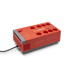 SALICRU 693DA000003 SAI/UPS 1000VA SPS HOME+ Line Interactive, 8 Tomas con AVR, Protección Sobretensiones, USB-C, Función Master-Slave, Batería Reemplazable, Software, Color Rojo
