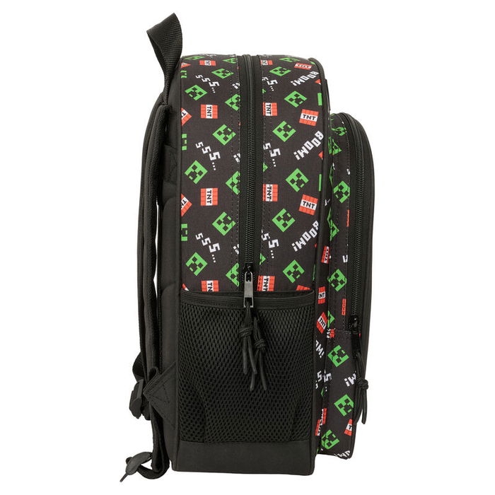 SAFTA Mochila Minecraft 38cm Adaptable Bolsillos Laterales Doble Tirador Hombreras Ergonómicas SAFTA Mochila Minecraft 38cm Adaptable Bolsillos Laterales Doble Tirador Hombreras Ergonómicas