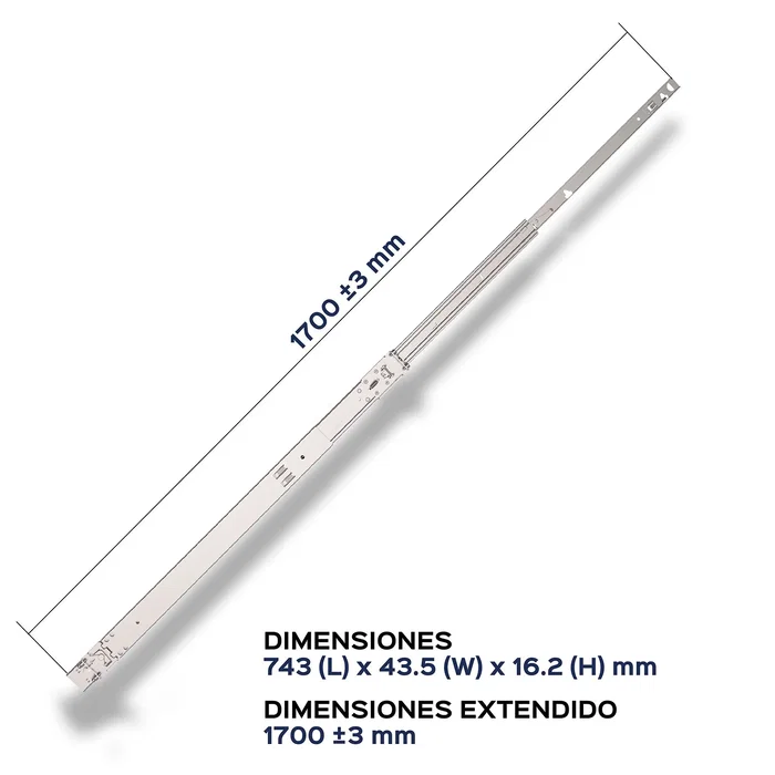 Unykach Kit de raíles telescópicos UK514208G4 para rack 2U, 40 kg, Plata Unykach Kit de raíles telescópicos UK514208G4 para rack 2U, 40 kg, Plata
