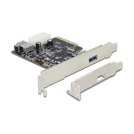 DeLOCK 89399 Tarjeta PCI Express USB 3.2 Gen 2 (10 Gbps) con Puertos Interno y Externo, Chipset ASM1142, Compatible con Windows y Linux