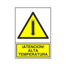 DUVER Señal Adhesiva de Advertencia de Alta Temperatura 105x74 mm