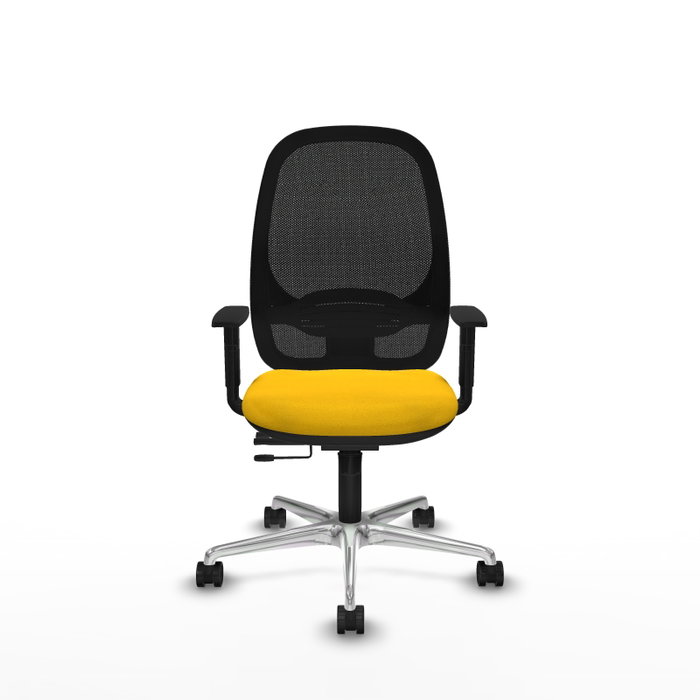 PIQUERAS Y CRESPO Silla de oficina Cilanco con mecanismo Sincro/Traslack, Amarillo y Negro