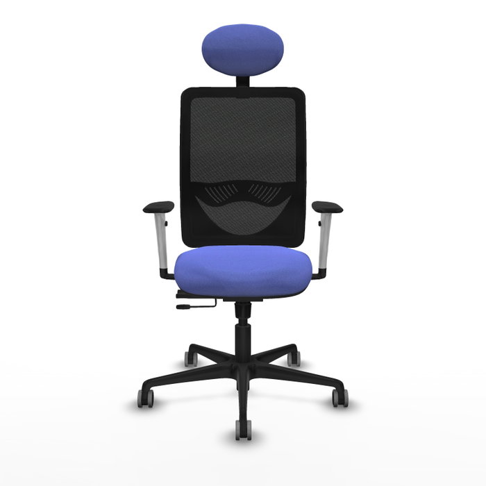 PIQUERAS Y CRESPO Silla de oficina Zulema Azul claro con respaldo de malla negro PIQUERAS Y CRESPO Silla de oficina Zulema Azul claro con respaldo de malla negro