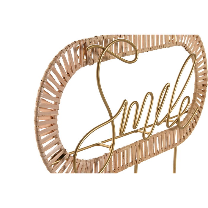 DKD Home Decor Perchero de Pared de Ratán y Metal, Pack de 2