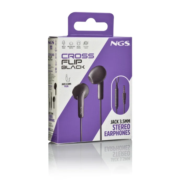 NGS Cross Flip Auriculares Intrauditivos con Micrófono Negro NGS Cross Flip Auriculares Intrauditivos con Micrófono Negro