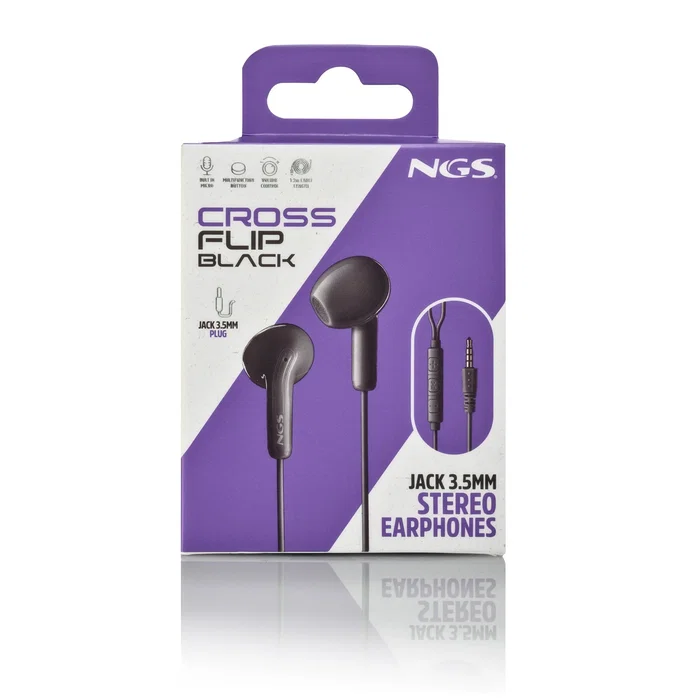 NGS Cross Flip Auriculares Intrauditivos con Micrófono Negro NGS Cross Flip Auriculares Intrauditivos con Micrófono Negro