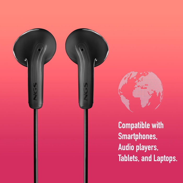 NGS Cross Flip Auriculares Intraurales con Micrófono Negro