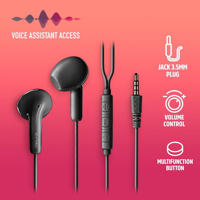 NGS Cross Flip Auriculares Intraurales con Micrófono Negro