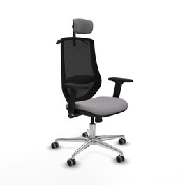 PIQUERAS Y CRESPO Silla de oficina Mardos con Mecanismo Sincro, Gris y Negro