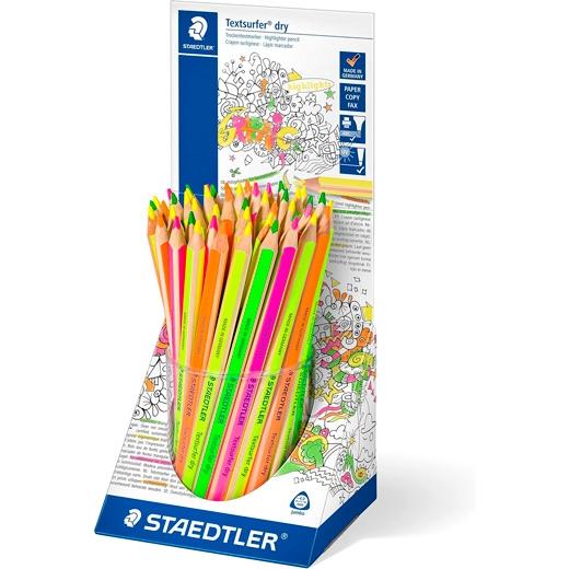Staedtler Lápices de Colores Textsurfer Dry Fluorescentes, Marcador Seco Antiemborronamiento, Expositor 48 Unidades Staedtler Lápices de Colores Textsurfer Dry Fluorescentes, Marcador Seco Antiemborronamiento, Expositor 48 Unidades