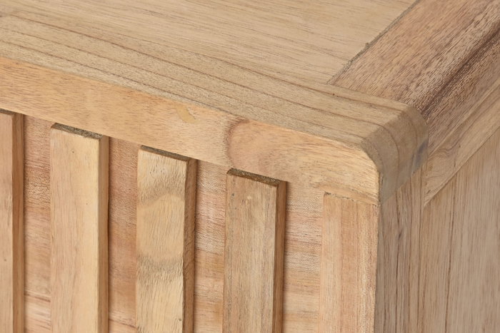 DKD Home Decor Mueble TV Scandi para salón con 2 puertas y 3 estanterías, en madera de Mindi, 160 x 45 x 50 cm