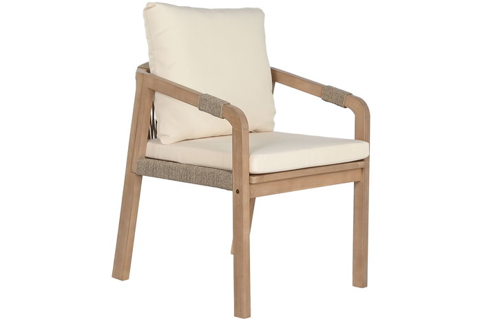 DKD Home Decor Mesa Comedor Terraza y Jardín Roda Marrón y Beige 100 x 76 x 260 cm Set 11 Piezas Acacia