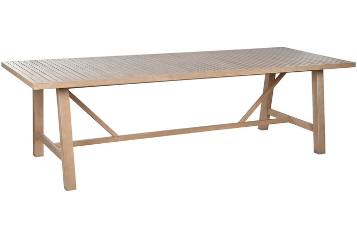 DKD Home Decor Mesa Comedor Terraza y Jardín Roda Marrón y Beige 100 x 76 x 260 cm Set 11 Piezas Acacia