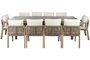 DKD Home Decor Mesa Comedor Terraza y Jardín Roda Marrón y Beige 100 x 76 x 260 cm Set 11 Piezas Acacia