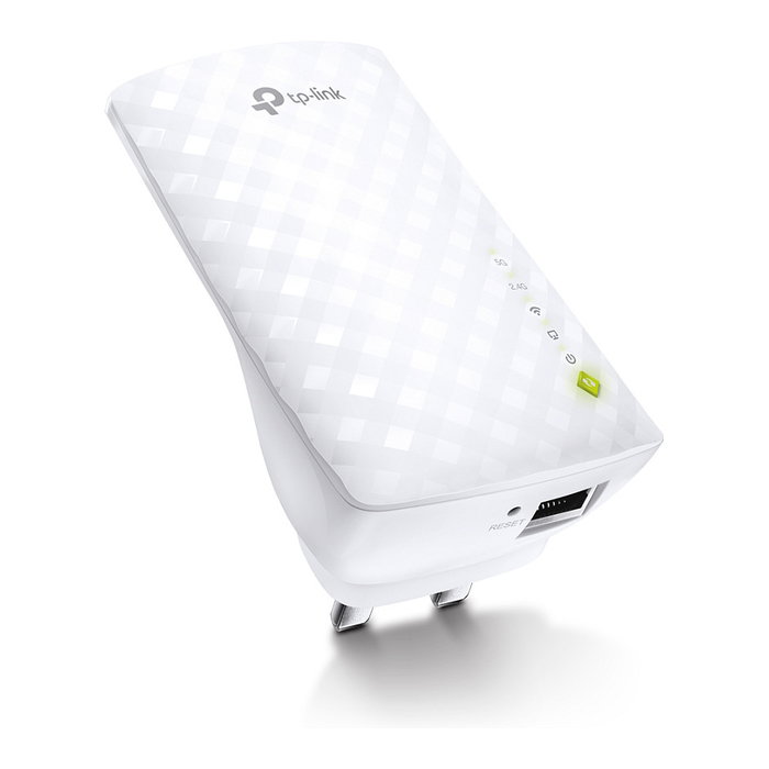 TP-Link RE220 Repetidor WLAN Extensor de WiFi Doble Banda 433 Mbps, Ethernet 10/100 Mbps, WiFi 5 (802.11ac), con Puerta de Enlace Inteligente y Botón WPS, Blanco
