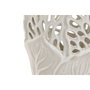 DKD Home Decor Jarrón de Cerámica Blanco con Diseño de Hoja