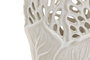 DKD Home Decor Jarrón de Cerámica Blanco con Diseño de Hoja