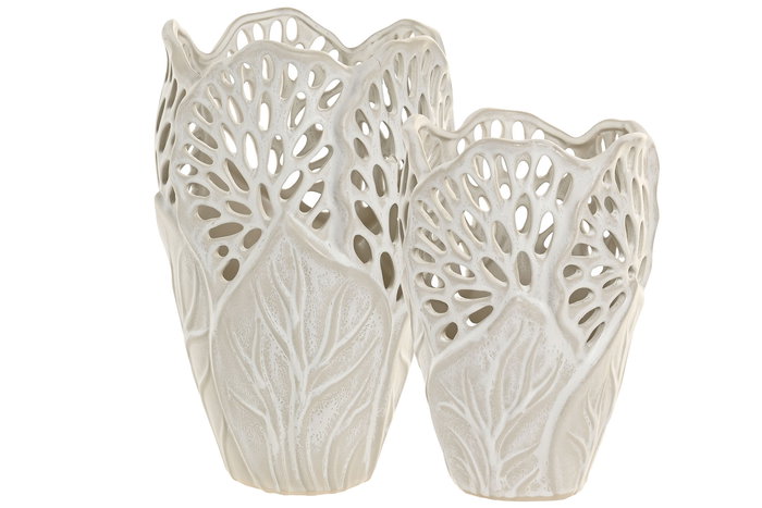 DKD Home Decor Jarrón Shabby Blanco Cerámica 18 x 25 x 18 cm DKD Home Decor Jarrón Shabby Blanco Cerámica 18 x 25 x 18 cm