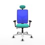 PIQUERAS Y CRESPO Silla de oficina Motilla con Mecanismo Sincro/Traslack Turquesa y Azul