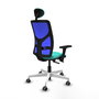 PIQUERAS Y CRESPO Silla de oficina Motilla con Mecanismo Sincro/Traslack Turquesa y Azul