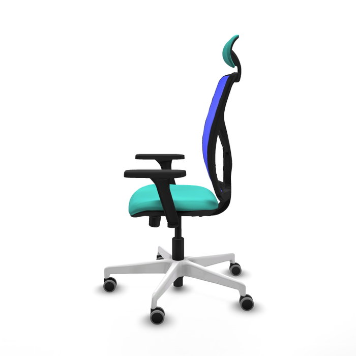 PIQUERAS Y CRESPO Silla de oficina Motilla con Mecanismo Sincro/Traslack Turquesa y Azul
