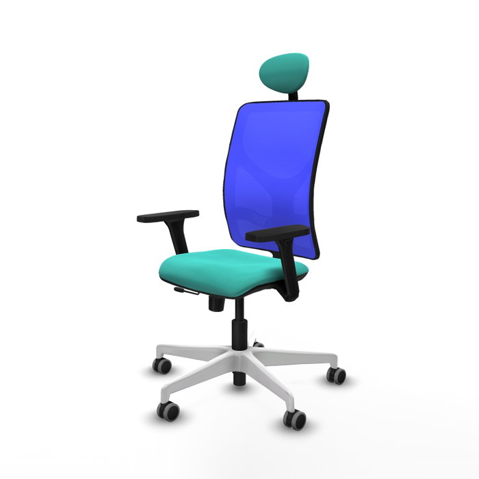 PIQUERAS Y CRESPO Silla de oficina Motilla con Mecanismo Sincro/Traslack Turquesa y Azul