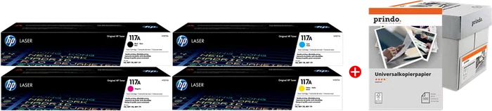 HP 117A MCVP 02 Pack de Valor con Papel Prindo Universal HP 117A MCVP 02 Pack de Valor con Papel Prindo Universal