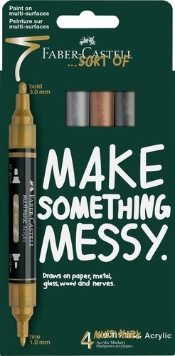 Faber-Castell Rotuladores Acrílicos Doble Punta Colores Metálicos Surtidos (4 Unidades)</div>